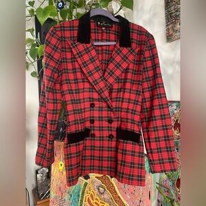 Plaid Double-Breasted Women's Jacket